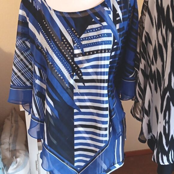 Avenue TWO Top Bundle Size 14-16.  Poncho. Layered. Career. - Picture 2 of 14